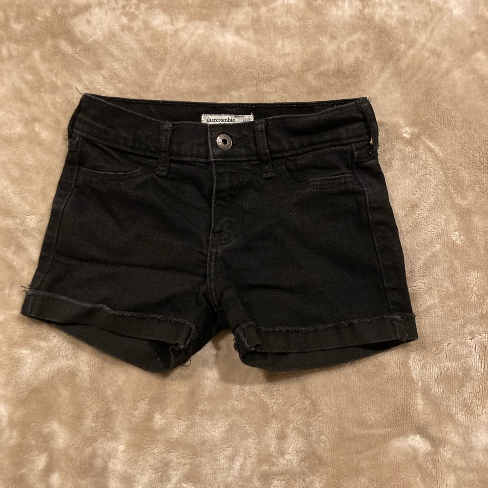 Abercrombie kids black jean shorts